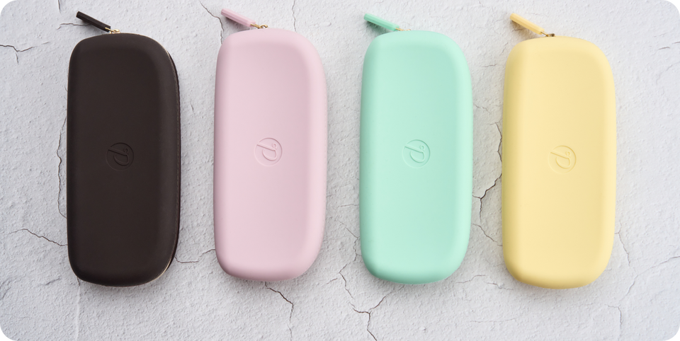 Flat lay of 4 silicone cases in different colors representing the new 2025 accessories collection