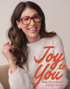 Gif of different models wearing different readers and flatlays of different readers with the text "Joy To You Wear what sparks joy this season"